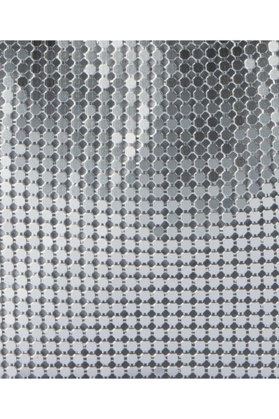 Gigi Flat Mesh Circular Handle Bag - Silver