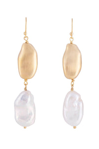 Gold Keshi Pearl Earrings