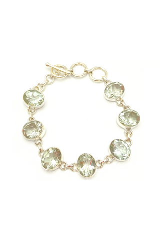 Green Amethyst Silver 925 Bracelet