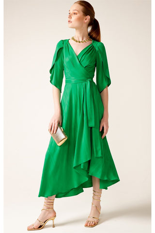 Hanworth House Wrap Dress - Apple Green