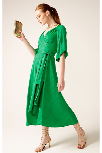 Hanworth House Wrap Dress - Apple Green