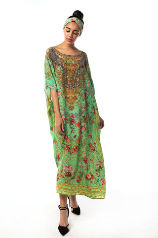 Silk Box Kaftan - Chartreuse