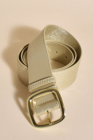 Jade Metallic Square Buckle Belt - Gold