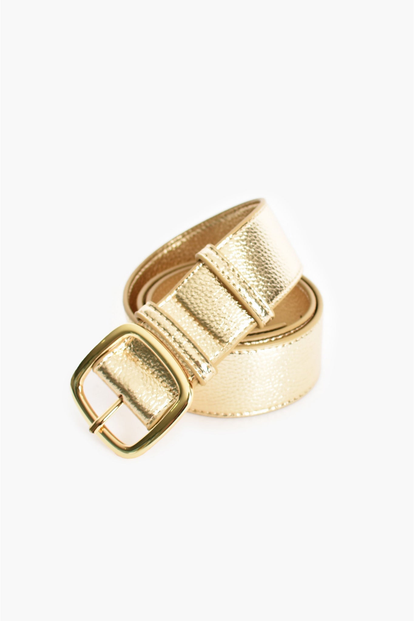 Jade Square Buckle Belt - Gold