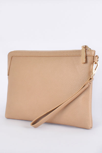 Jamie Vegan Leather Pouch - Nude