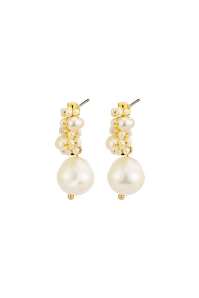 Jemma Pearl Earrings - Gold