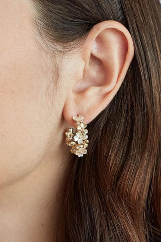 Carmen Flower Hoops - Gold