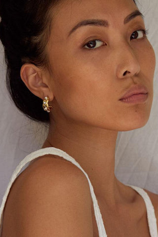 Dana Pearl Hoops - Gold