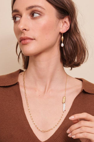 Elinor Pearl Necklace - Gold