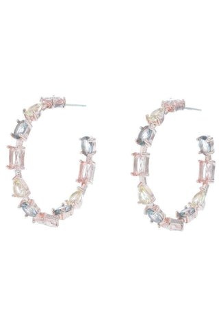 Florence Crystal Hoops - Multi Pastel Swarovski
