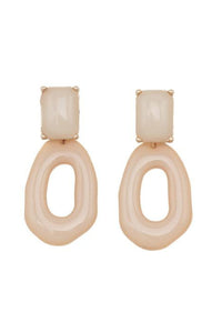 Jolie and Deen Marcia Nude Pink Enamel Earrings.