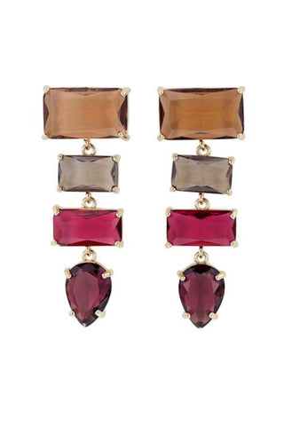 Jolie and Deen Formal Earrings in Tan, Grey, Pink, and Purple. Cocktail Earrings Online Australia.