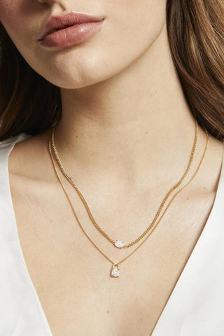 Ophelia Opal Necklace - Gold