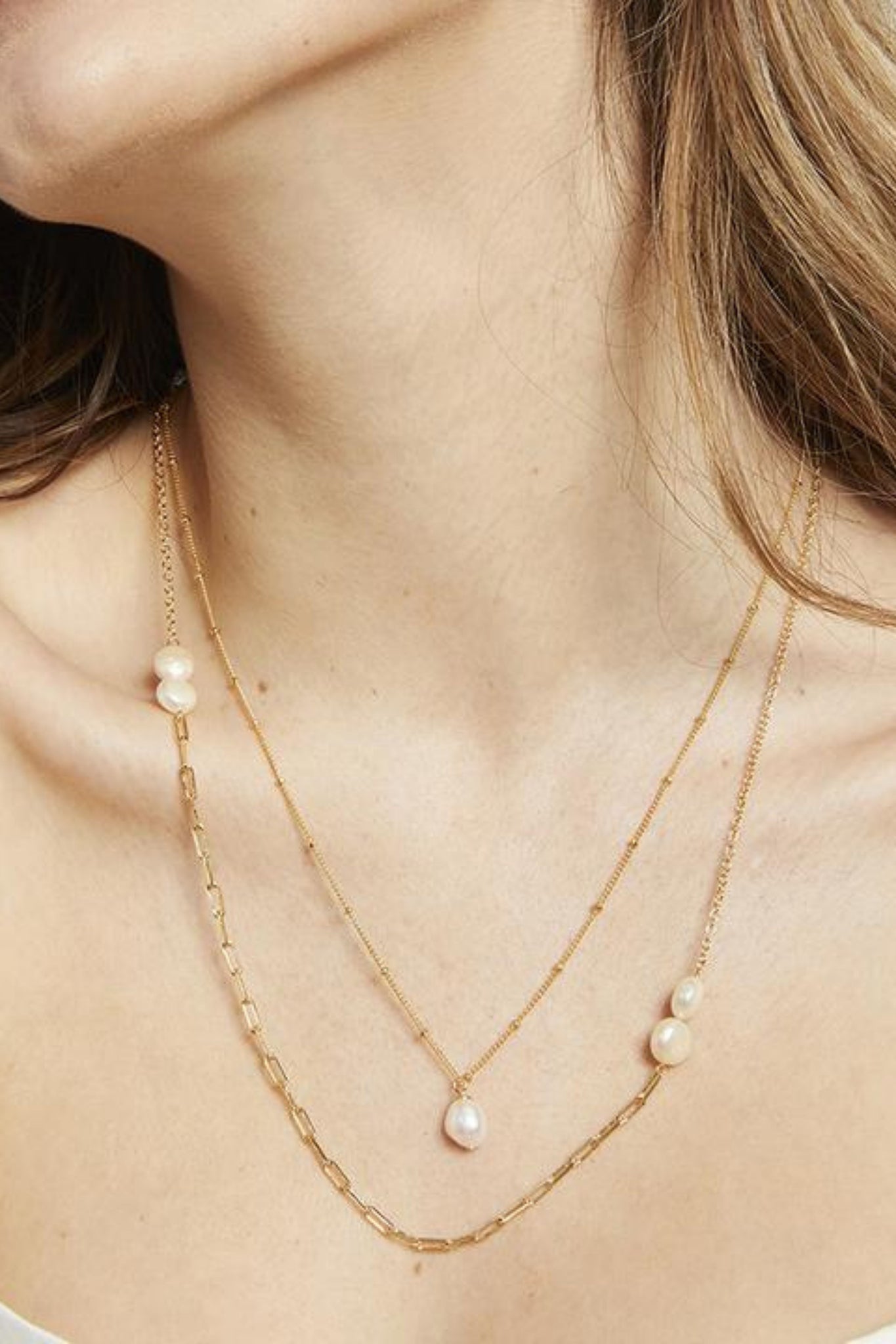 Rylee Single Pearl Necklace - Gold