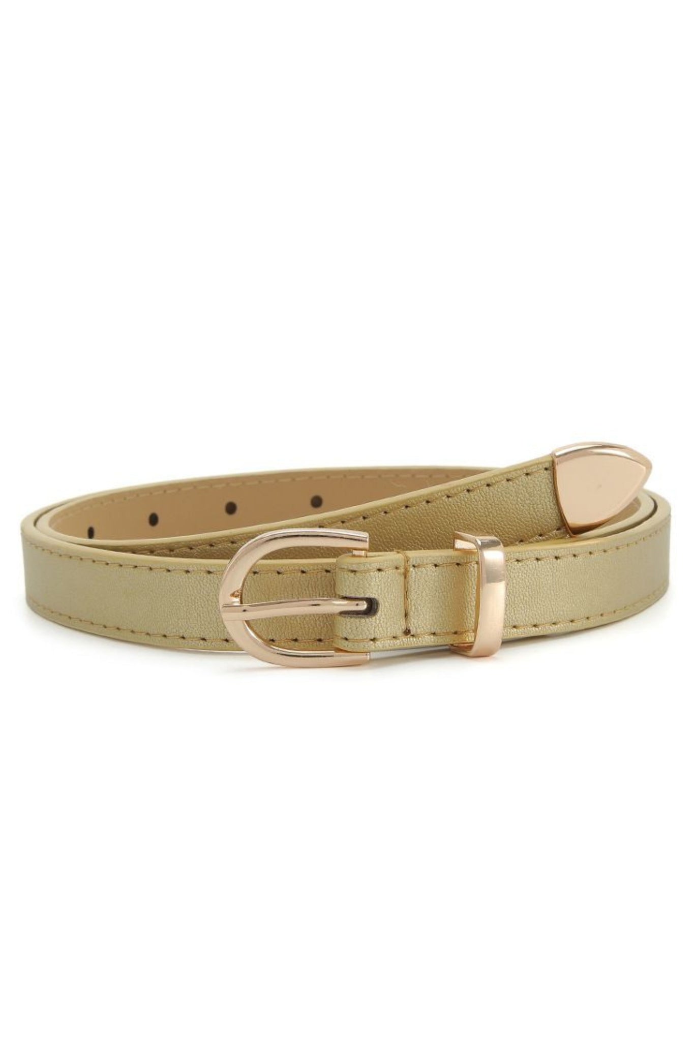 Josie Thin Matte Belt - Gold