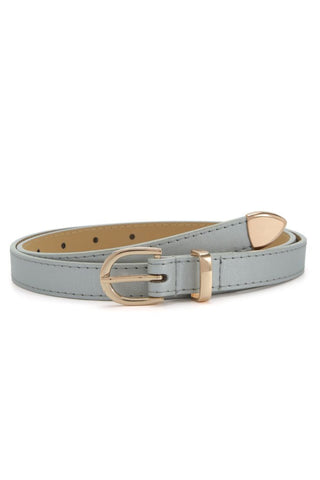 Josie Thin Matte Belt - Silver