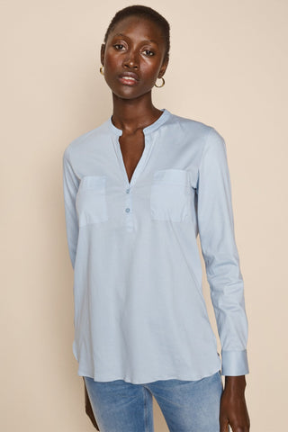 Jovie Jersey Blouse - Skyway Blue