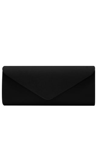 Julia Slimline Velvet Envelope Clutch - Black