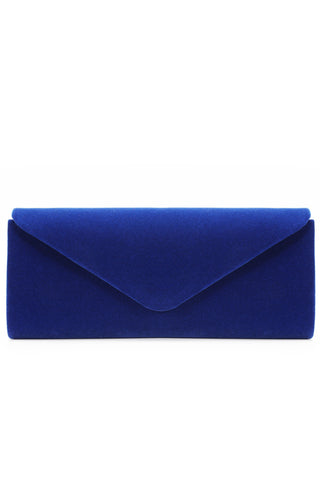 Julia Slimline Velvet Envelope Clutch - Royal Blue