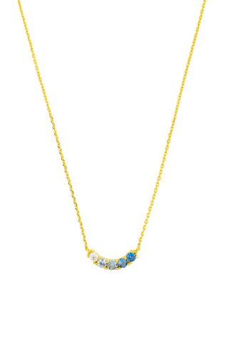 Juno Crystal Necklace - Blue