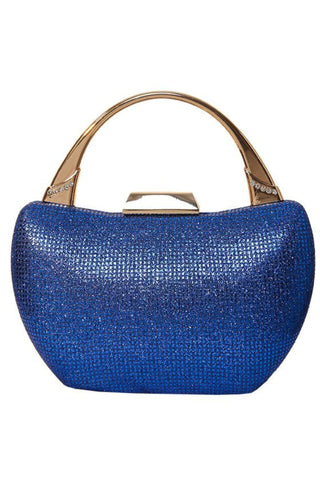 Kelly Metallic Top Handle Bag - Cobalt Blue