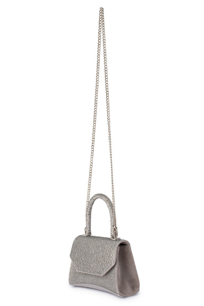 Kimmi Hotfix Top Handle Bag - Silver