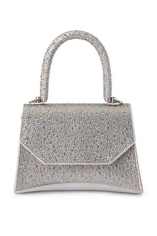 Kimmi Hotfix Top Handle Bag - Silver