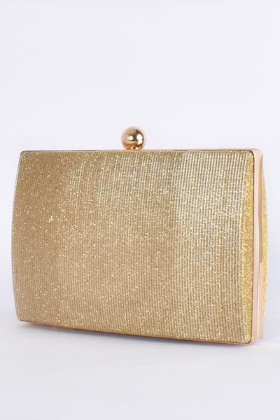 Kira Ball Top Structured Clutch - Gold