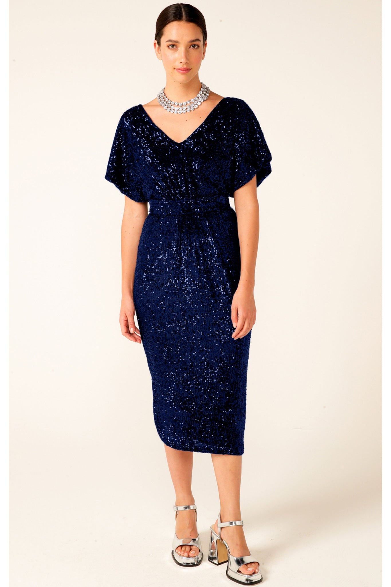 Lancaster Sequin Midi Dress - Sapphire Navy SIZE 8 ONLY