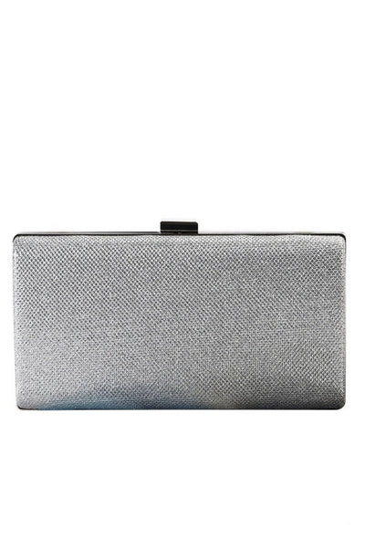 Large Metallic Classic Clutch - Silver