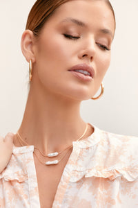 Layered Fine Pearl Necklace - Gold