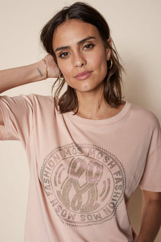 Leah Holi O-SS Tee - Misty Rose