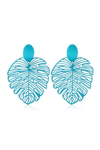 Leith Metal Cut Earring - Blue