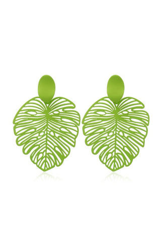 Leith Metal Cut Earring - Green