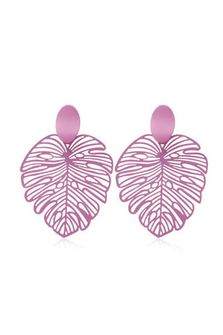 Leith Metal Cut Earring - Pink