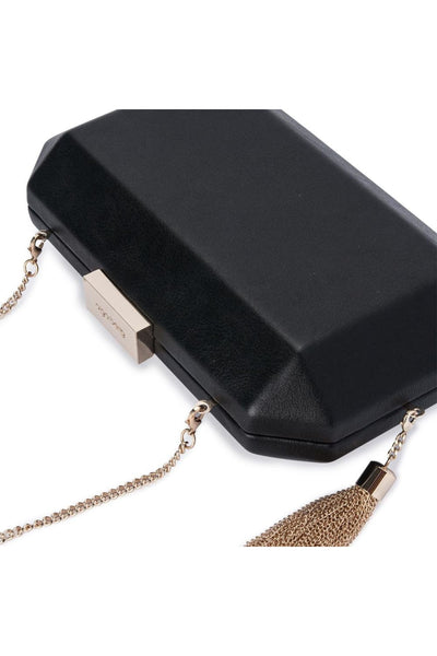 Lia Facetted Pod with Tassel - Black Gold