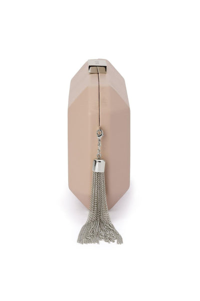 Lia Facetted Pod with Tassel - Natural Silver