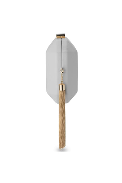 Lia Facetted Pod with Tassel - White Gold