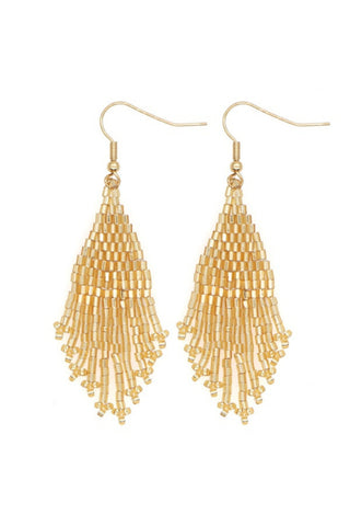 Liv Beaded Tassel Earring - Gold