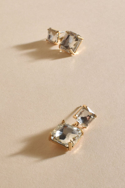 Lottie Drop Jewel Earrings - Crystal