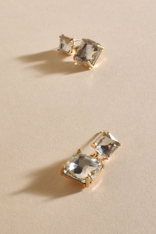 Lottie Drop Jewel Earrings - Crystal