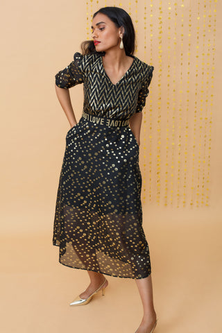 Love Midi Dress - Black Gold