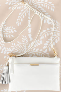 Lylah Textured Crossbody Bag - White