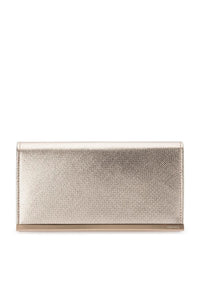 Maddie Metallic Embossed Foldover Clutch - Gold