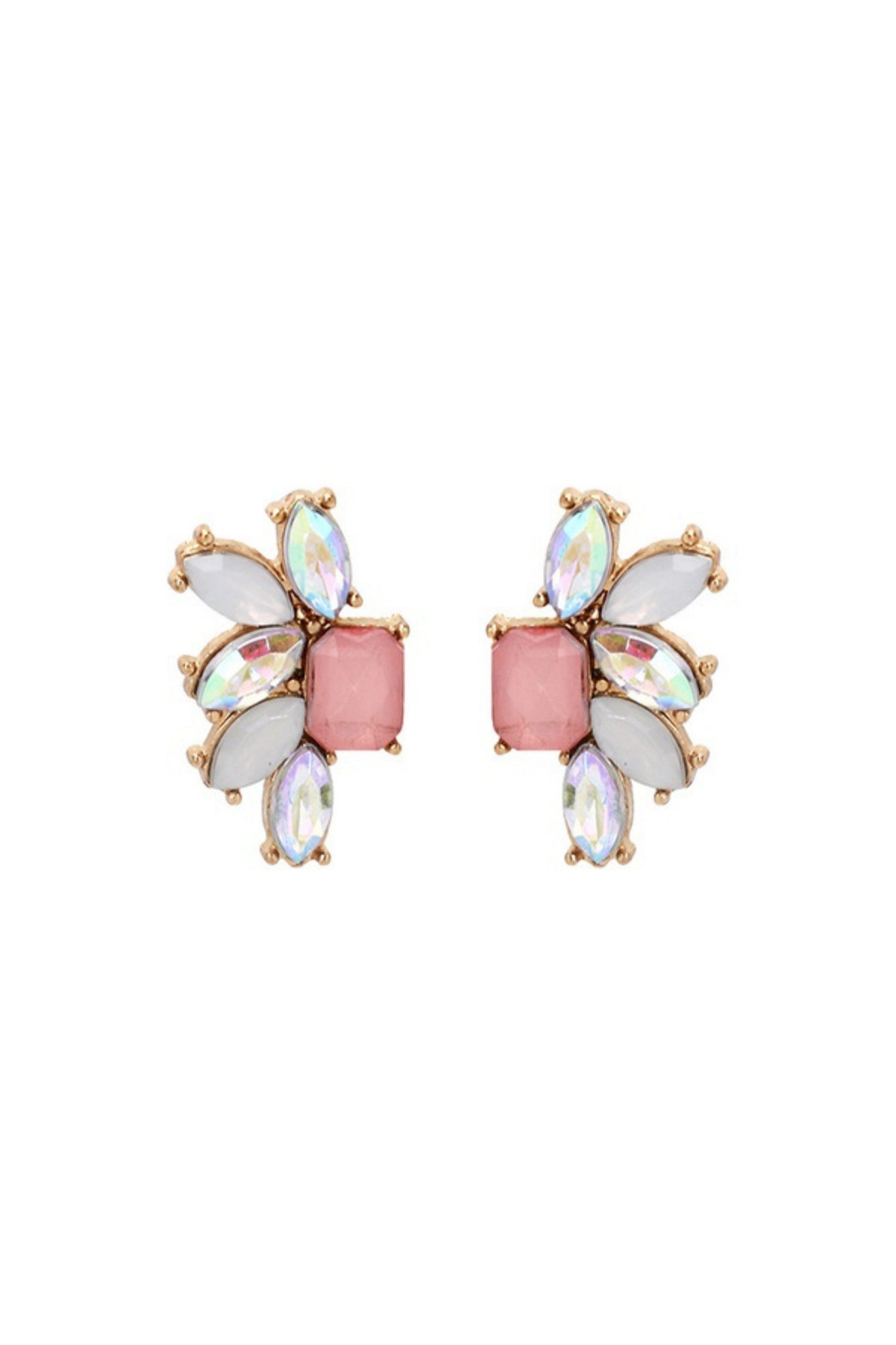 Maeve Crystal Stud Earring - Pink