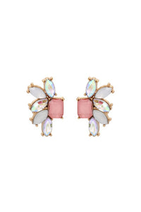 Maeve Crystal Stud Earring - Pink