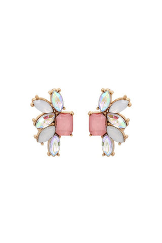 Maeve Crystal Stud Earring - Pink