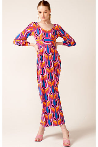 Marabella House Party Reversible Jersey Maxi Dress - Violet Orange