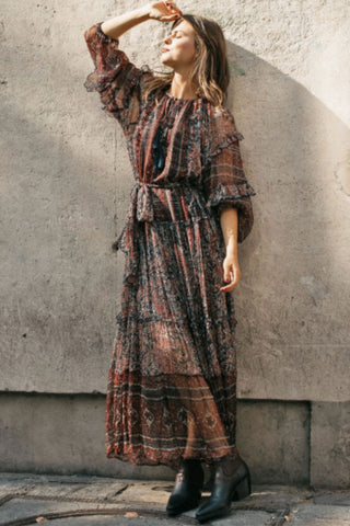 Mia Maxi Dress - Red Navy