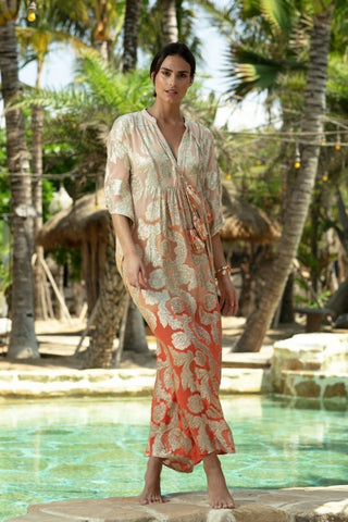 Buy Miss June Paris Bodhi Kaftan online now at Australian Stockists Smoke and Mirrors Boutique. Ombre Gold Lurex Beachwear and Resort Wear Luxury